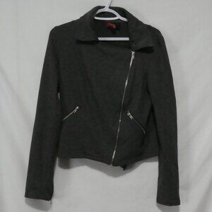 FOREVER 21 | large | Dark Grey Asymmetrical Zipper Jacket